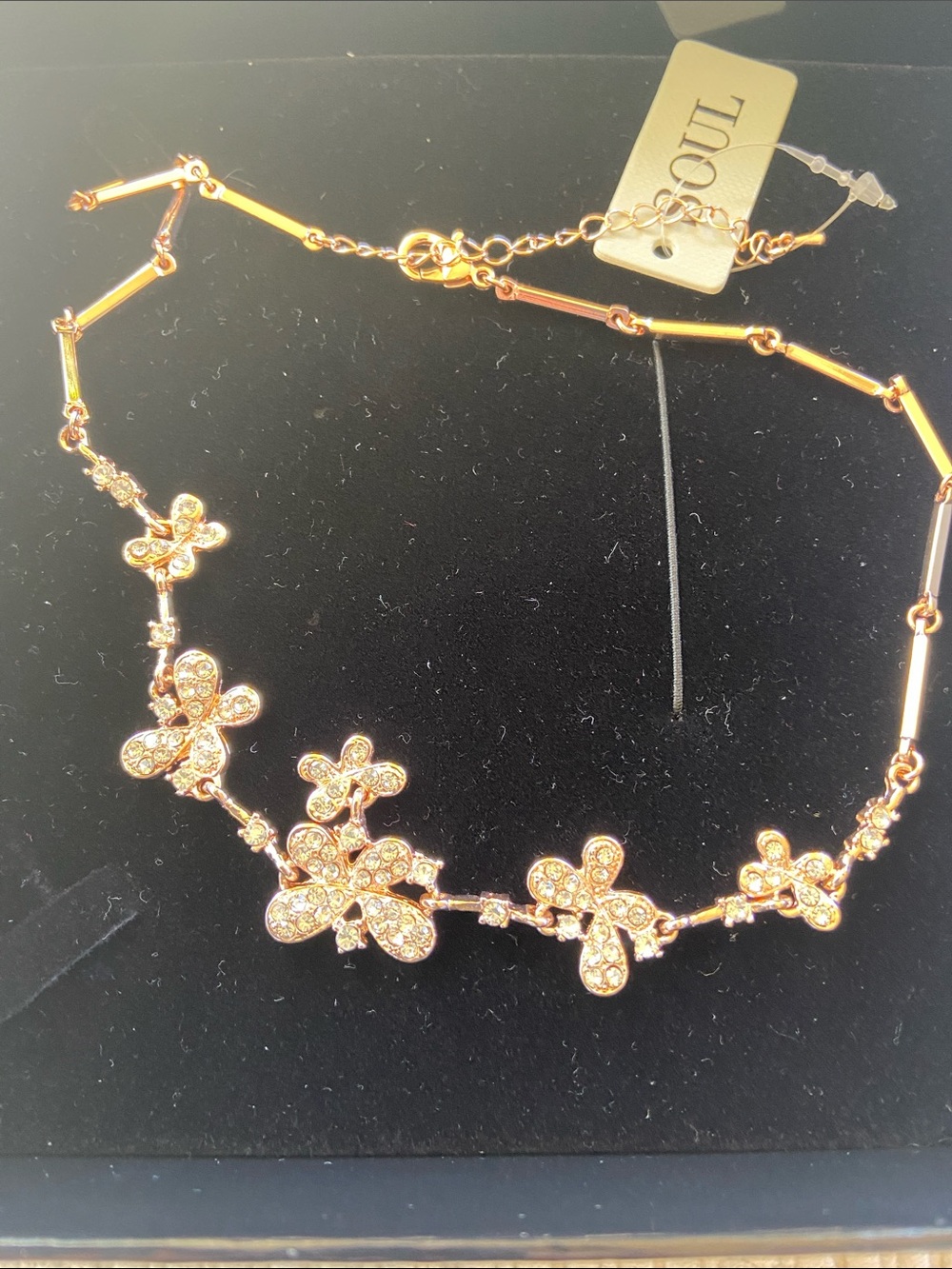 Tivoli Rose Gold Floral Crystal Necklace